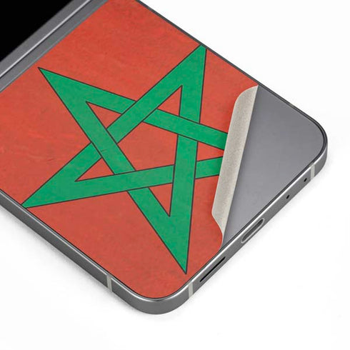 Morocco Flag Distressed Galaxy Z Flip6 Skin